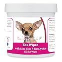 Healthy Breeds Chihuahua Ear Cleaning Wipes with Aloe &amp; Eucalyptus for Dogs 100 Count