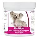 Healthy Breeds Chinese Crested Ear Cleaning Wipes with Aloe &amp; Eucalyptus for Dogs 100 Count