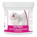 Healthy Breeds Coton de Tulear Ear Cleaning Wipes with Aloe &amp; Eucalyptus for Dogs 100 Count