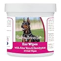Healthy Breeds Doberman Pinscher, Black and Tan, Ear Cleaning Wipes with Aloe &amp; Eucalyptus for Dogs 100 Count