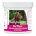 Healthy Breeds Doberman Pinscher, Red and Tan, Ear Cleaning Wipes with Aloe &amp; Eucalyptus for Dogs 100 Count