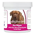 Healthy Breeds Dogue de Bordeaux Ear Cleaning Wipes with Aloe &amp; Eucalyptus for Dogs 100 Count