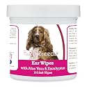 Healthy Breeds English Cocker Spaniel Ear Cleaning Wipes with Aloe &amp; Eucalyptus for Dogs 100 Count