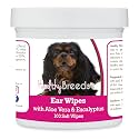 Healthy Breeds English Toy Spaniel Ear Cleaning Wipes with Aloe &amp; Eucalyptus for Dogs 100 Count