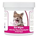 Healthy Breeds Finnish Lapphund Ear Cleaning Wipes with Aloe &amp; Eucalyptus for Dogs 100 Count