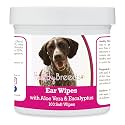 Healthy Breeds German Shorthaired Pointer Ear Cleaning Wipes with Aloe &amp; Eucalyptus for Dogs 100 Count
