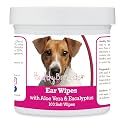 Healthy Breeds Jack Russell Terrier Ear Cleaning Wipes with Aloe &amp; Eucalyptus for Dogs 100 Count