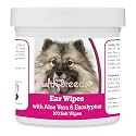 Healthy Breeds Keeshonden Ear Cleaning Wipes with Aloe &amp; Eucalyptus for Dogs 100 Count