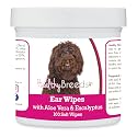 Healthy Breeds Labradoodle, Chocolate, Ear Cleaning Wipes with Aloe &amp; Eucalyptus for Dogs 100 Count