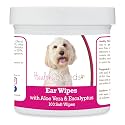 Healthy Breeds Labradoodle, Cream, Ear Cleaning Wipes with Aloe &amp; Eucalyptus for Dogs 100 Count