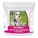 Healthy Breeds Miniature Schnauzer Ear Cleaning Wipes with Aloe &amp; Eucalyptus for Dogs 100 Count