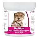 Healthy Breeds Mutt, Brown, Ear Cleaning Wipes with Aloe &amp; Eucalyptus for Dogs 100 Count