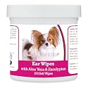 Healthy Breeds Papillon Ear Cleaning Wipes with Aloe &amp; Eucalyptus for Dogs 100 Count