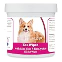 Healthy Breeds Pembroke Welsh Corgi Ear Cleaning Wipes with Aloe &amp; Eucalyptus for Dogs 100 Count