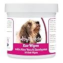 Healthy Breeds Petits Bassets Griffons Vendeen Ear Cleaning Wipes with Aloe &amp; Eucalyptus for Dogs 100 Count