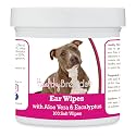 Healthy Breeds Pit Bull, Brindle, Ear Cleaning Wipes with Aloe &amp; Eucalyptus for Dogs 100 Count