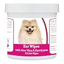 Healthy Breeds Pomeranian Ear Cleaning Wipes with Aloe &amp; Eucalyptus for Dogs 100 Count