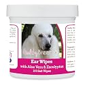 Healthy Breeds Poodle, White, Ear Cleaning Wipes with Aloe & Eucalyptus for Dogs 100 Count