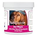 Healthy Breeds Redbone Coonhound Ear Cleaning Wipes with Aloe &amp; Eucalyptus for Dogs 100 Count