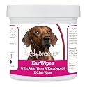 Healthy Breeds Rhodesian Ridgeback Ear Cleaning Wipes with Aloe &amp; Eucalyptus for Dogs 100 Count