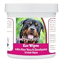 Healthy Breeds Rottweiler Ear Cleaning Wipes with Aloe &amp; Eucalyptus for Dogs 100 Count