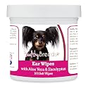 Healthy Breeds Russian Toy Terrier Ear Cleaning Wipes with Aloe &amp; Eucalyptus for Dogs 100 Count