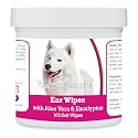 Healthy Breeds Samoyed Ear Cleaning Wipes with Aloe &amp; Eucalyptus for Dogs 100 Count