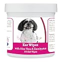 Healthy Breeds Shih-Poo Ear Cleaning Wipes with Aloe &amp; Eucalyptus for Dogs 100 Count
