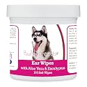 Healthy Breeds Siberian Husky Ear Cleaning Wipes with Aloe &amp; Eucalyptus for Dogs 100 Count