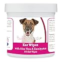 Healthy Breeds Smooth Fox Terrier Ear Cleaning Wipes with Aloe &amp; Eucalyptus for Dogs 100 Count
