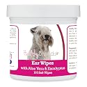 Healthy Breeds Soft Coated Wheaten Terrier Ear Cleaning Wipes with Aloe &amp; Eucalyptus for Dogs 100 Count