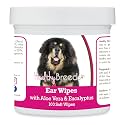 Healthy Breeds Tibetan Mastiff Ear Cleaning Wipes with Aloe &amp; Eucalyptus for Dogs 100 Count