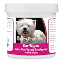 Healthy Breeds West Highland White Terrier Ear Cleaning Wipes with Aloe &amp; Eucalyptus for Dogs 100 Count