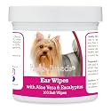 Healthy Breeds Yorkshire Terrier Ear Cleaning Wipes with Aloe &amp; Eucalyptus for Dogs 100 Count