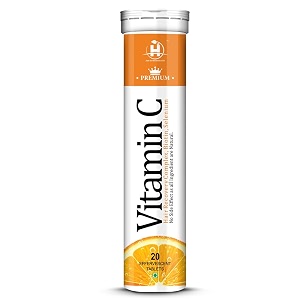 healthy nutrition - just for the health of it vitamin c for skin care  antioxidant  immunity booster water soluble veg effervescent 20 tablets
