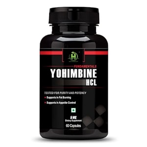 healthy nutrition yohimbine -hcl 5mg yohimbine veg 60 capsules for men amp women for weight management fat burner
