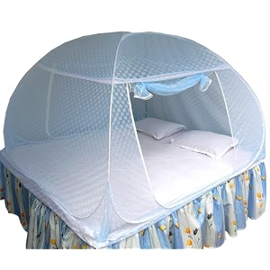 healthy sleeping foldable pop up polyester mosquito net for double bed strong amp durable mosquito net king queen size foldable machardani embroidery sky blue