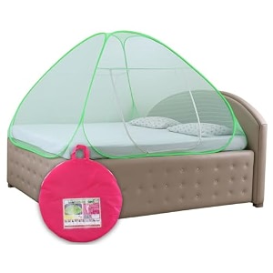 healthy sleeping foldable pop up polyester mosquito net for double bed strong amp durable mosquito net for king queen size bed new embroidery sea green