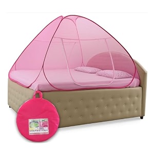 healthy sleeping foldable pop up polyester mosquito net for double bed strong amp durable mosquito net for king queen size bed new embroidery pink