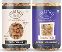 Healthy Treat Gur Chana and Roasted Chana JOR Garam Combo 400 gm ( Pack of 2, Each 200 gm) | Oil-Free I Protein-Rich | Gluten Free | Vegan Chana (2 x 200 g)