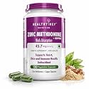 Healthyhey Nutrition Zinc Methionine Plus Copper, Supports Immune and Antioxidant Protection - 120 Veg Capsules