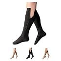 HealthyNees 30-40 mmHg Extra Firm Compression Closed Open Toe Wide Zipper Socks (2X-Large, Closed Toe Black)
