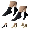 HealthyNees Closed Toe 15-20 mmHg Compression Foot Circulation Wide Ankle Sleeve (2 Pairs Black, S/M)