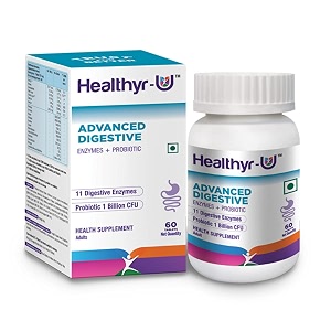 healthyr-u advanced digestive enzymes with probiotic  multienzymes for digestive support  11 unique digestive enzymes  gut health supplement  30 tablets