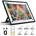 Heanolier Rechargeable A3 Light Board with Stand for Diamond Painting,5100 Lux Magnetic Light Pad with Side Buttons,5000mAH battery,Wireless Light Box for Tracing,LED Light Table for Sketching,Drawing
