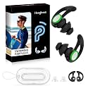 Hearprotek Swimmer Ear Plugs, 1 Pair Custom-fit Water Protection Adult Swimming Earplugs for Swimmers Surfer, Universal-fit with Lanyard, Perfect for Swimming,Surfing, Other Water Activities Black