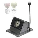 Heart Button Cutter, Metal Desktop Heart Graphic Graphic Button Die Cutter with Ergonomic Handle, 57x53mm Graphic Punch Die Cutter, Cut Paper Diameter 70x62mm, for Heart Badge Making