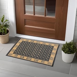 heart home 16x24 inch poly wool anti-skid doormats for main door entrance  soft footmats for home amp kitchen  washablenon-slip floor mat for living room balcony  cross tee - grey