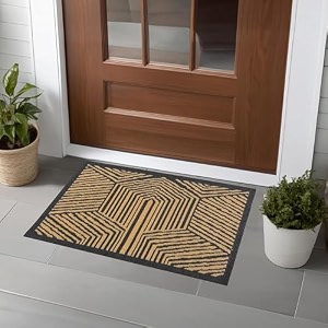 heart home 16x24 inch poly wool anti-skid doormats for main door entrance  soft footmats for home amp kitchen  washablenon-slip floor mat for living room balcony  chevron - grey