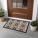 Heart Home 16x24 Inch Poly Wool Anti-Skid Doormats for Main Door Entrance | Soft Footmats for Home &amp; Kitchen | Washable/Non-Slip Floor Mat for Living Room Balcony | Jacquard - Blue